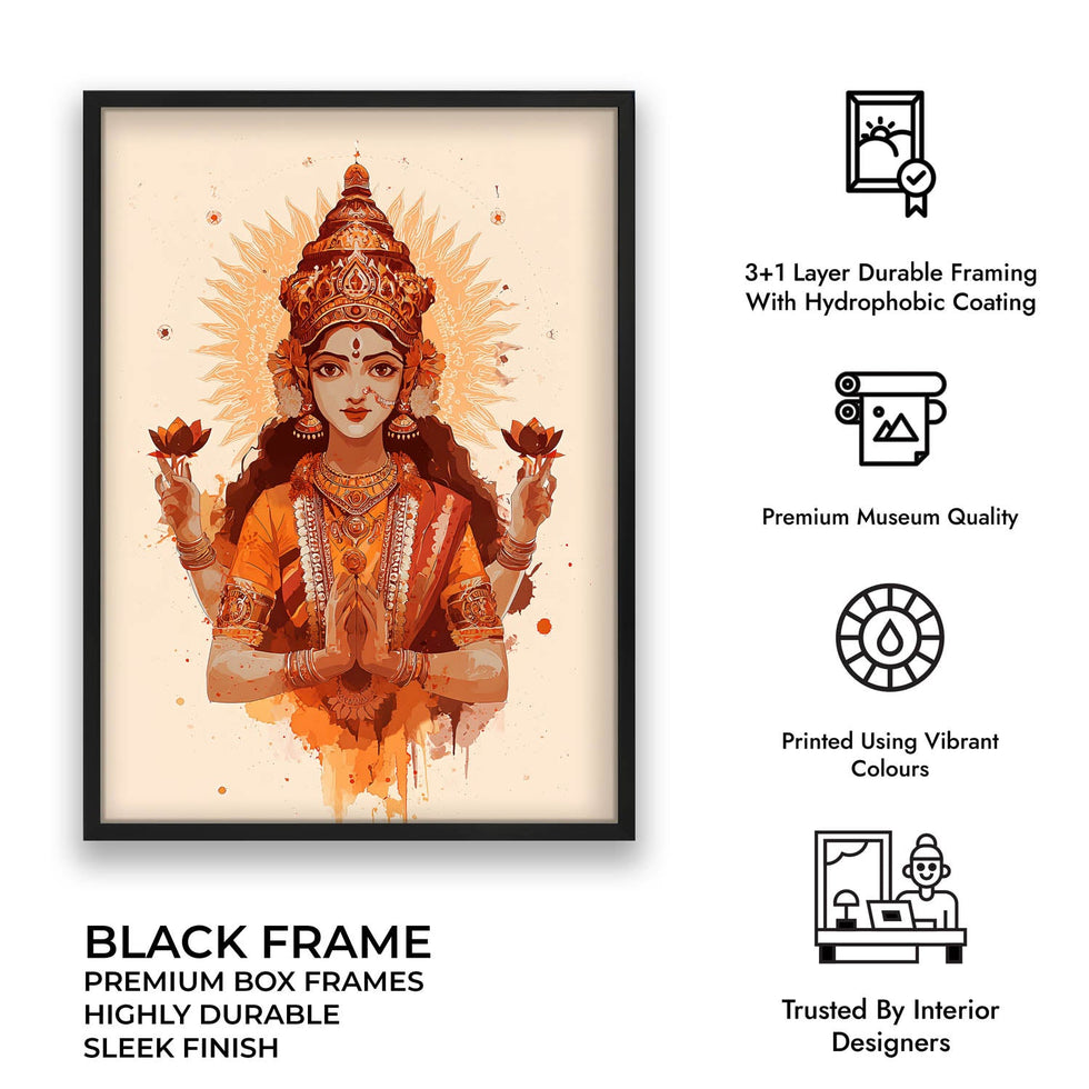 Mahalakshmi Painting – Goddess of Prosperity Wall Art