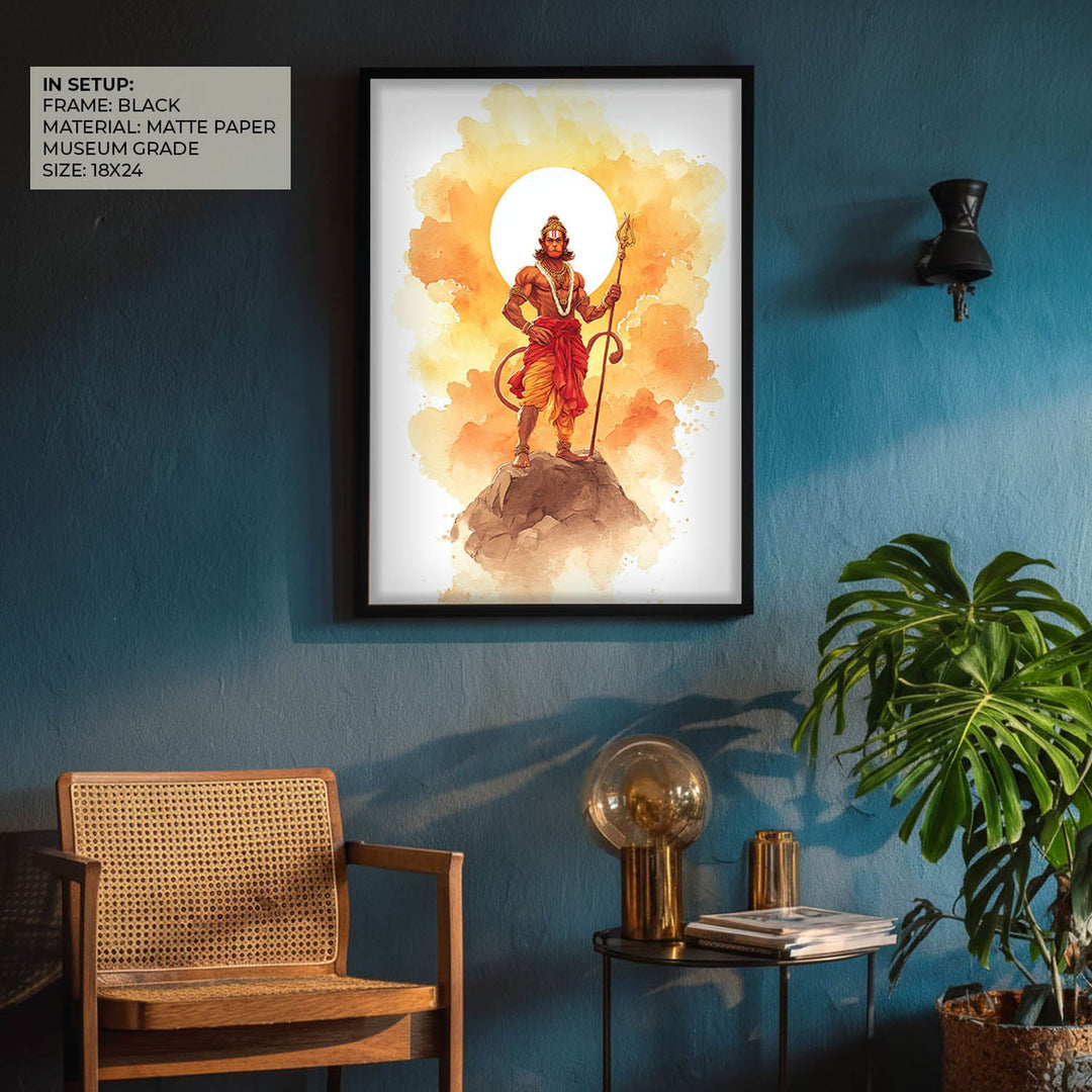 Majestic Hanuman Painting – Bajrangbali Wall Art