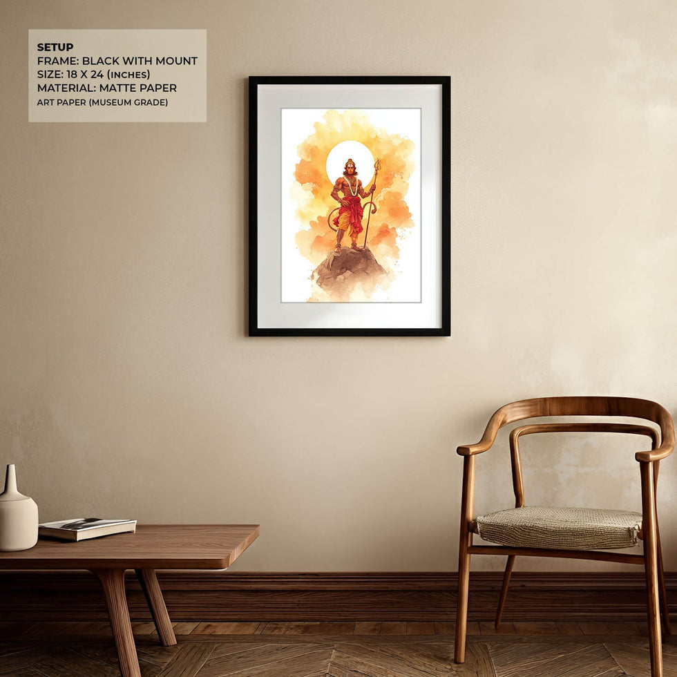 Majestic Hanuman Painting – Bajrangbali Wall Art