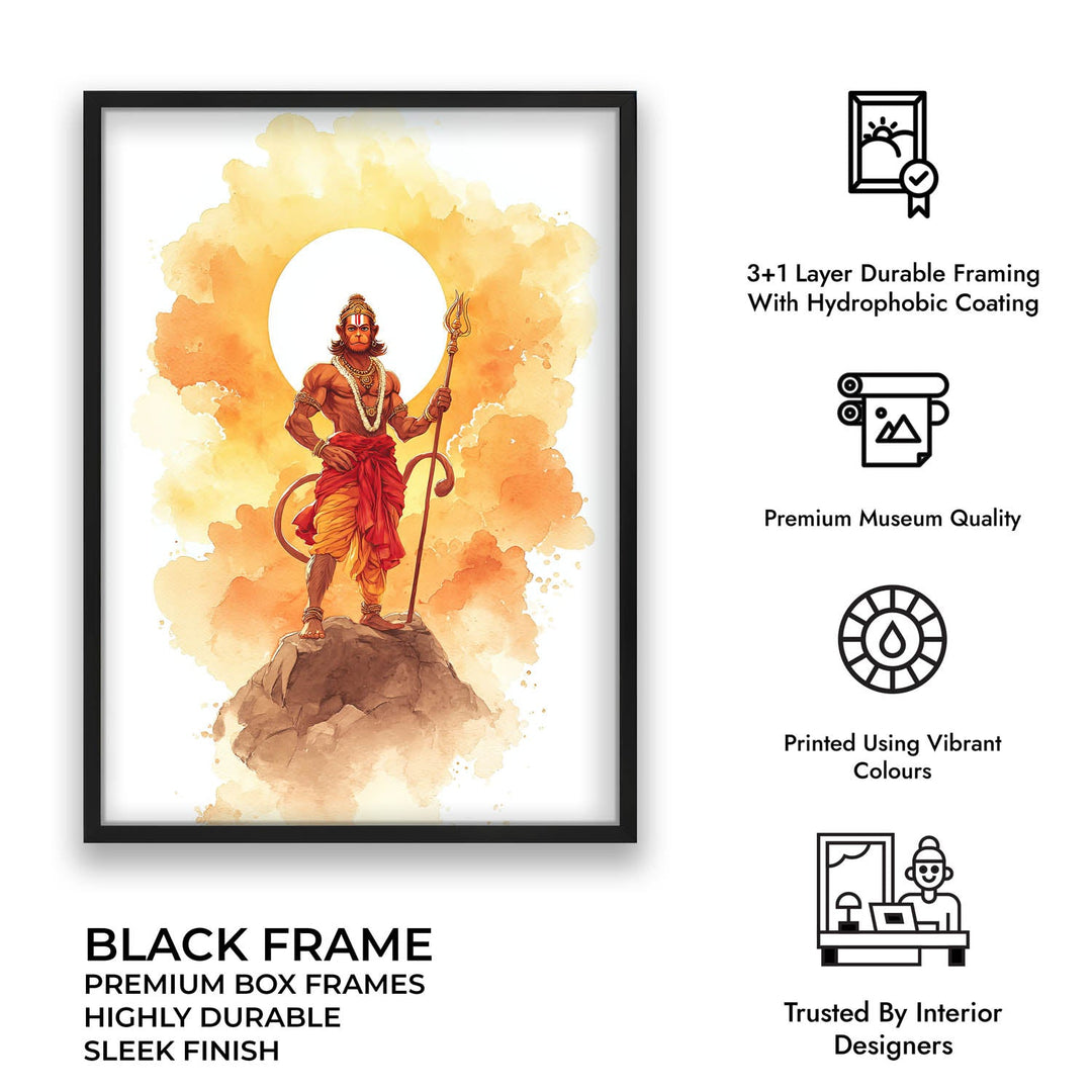 Majestic Hanuman Painting – Bajrangbali Wall Art
