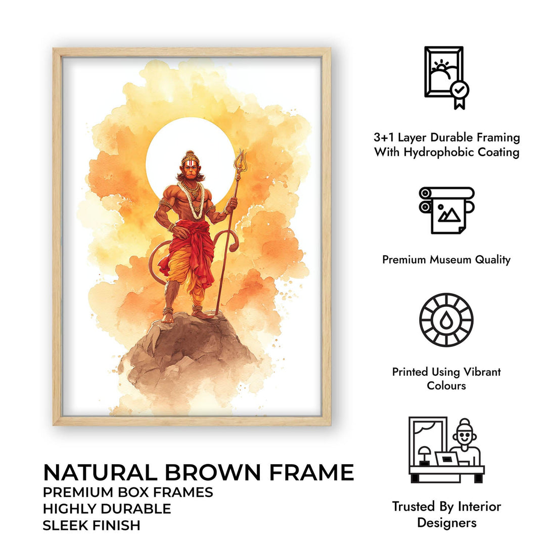 Majestic Hanuman Painting – Bajrangbali Wall Art