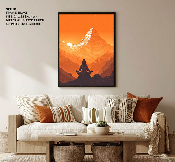 Meditating Lord Shiv in Himalaya - Vastu Painting