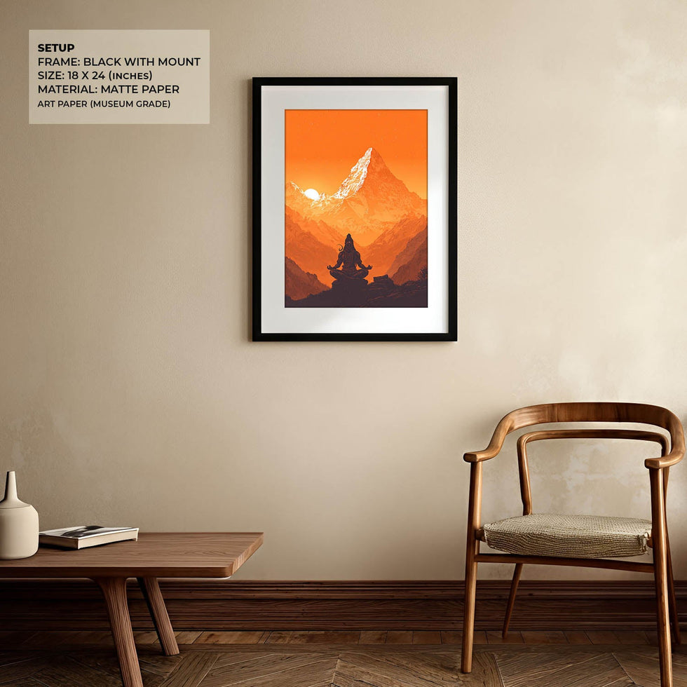 Meditating Lord Shiv in Himalaya - Vastu Painting
