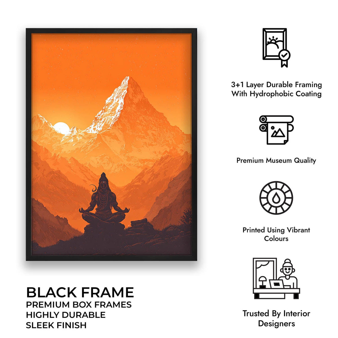 Meditating Lord Shiv in Himalaya - Vastu Painting