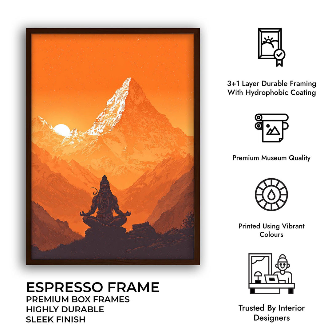 Meditating Lord Shiv in Himalaya - Vastu Painting
