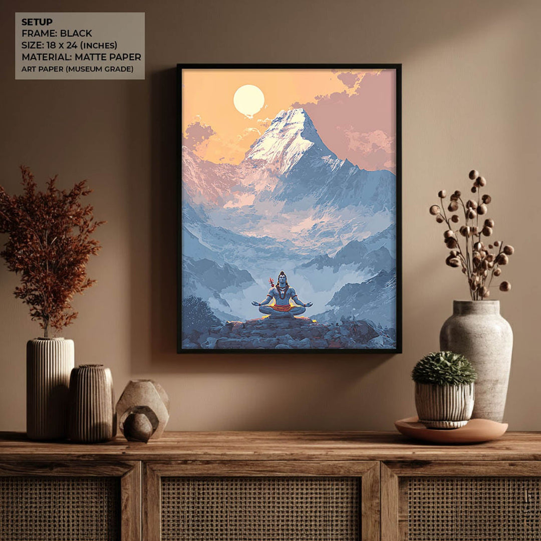 Meditating Lord Shiv in Himalayas - Vastu Painting