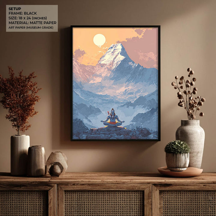 Meditating Lord Shiv in Himalayas - Vastu Painting