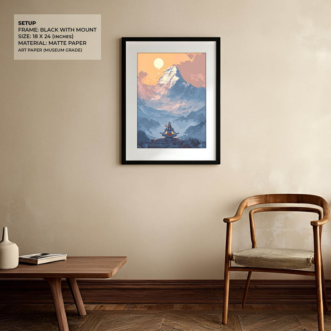 Meditating Lord Shiv in Himalayas - Vastu Painting