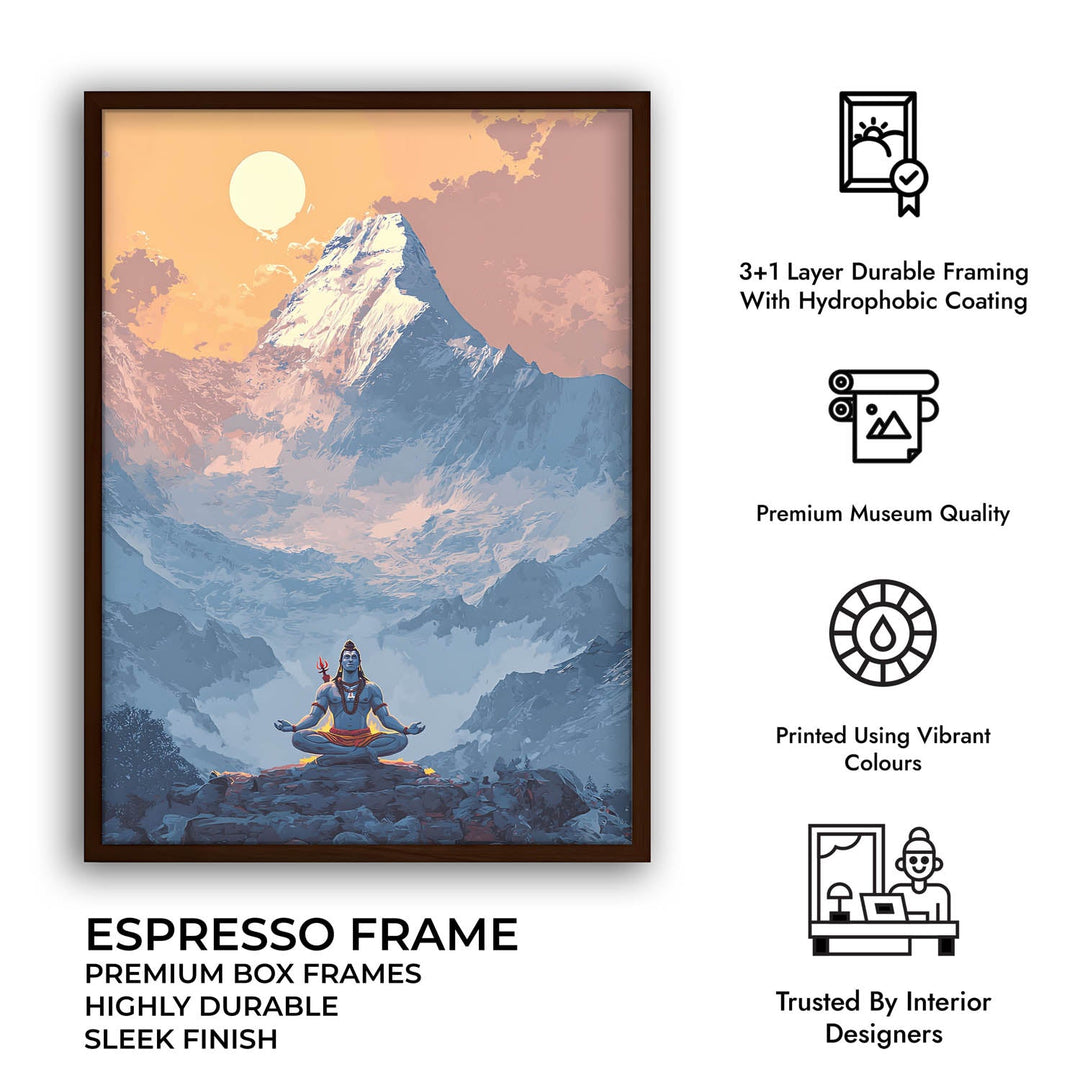Meditating Lord Shiv in Himalayas - Vastu Painting