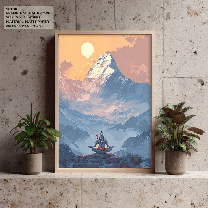 Meditating Lord Shiv in Himalayas - Vastu Painting