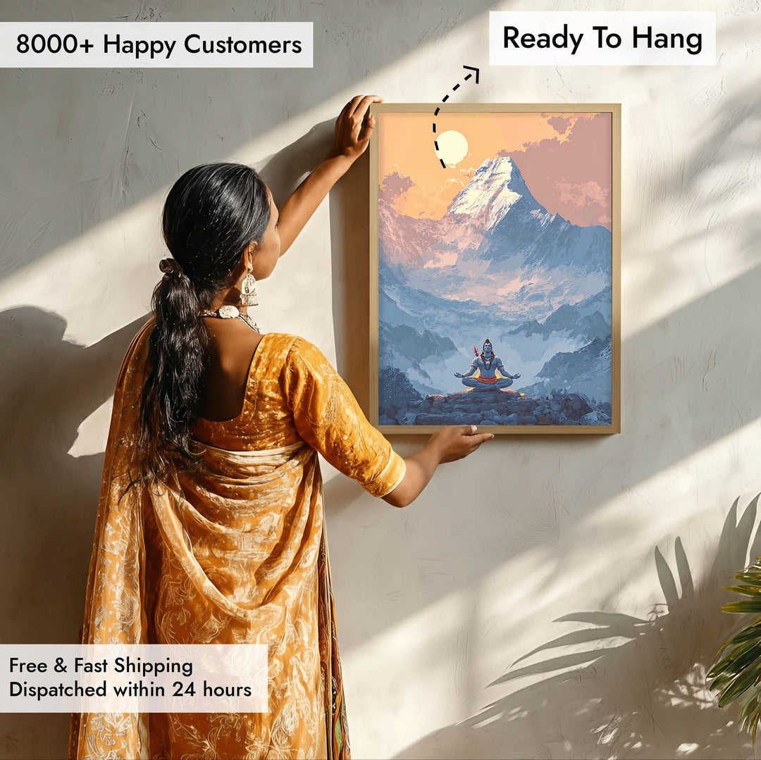Meditating Lord Shiv in Himalayas - Vastu Painting