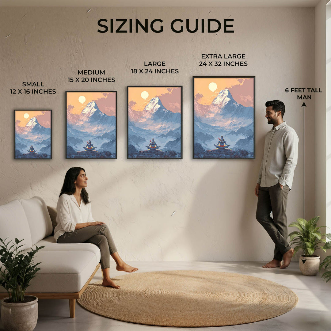 Meditating Lord Shiv in Himalayas - Vastu Painting