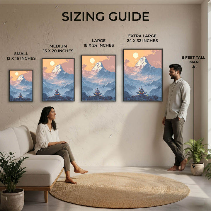 Meditating Lord Shiv in Himalayas - Vastu Painting
