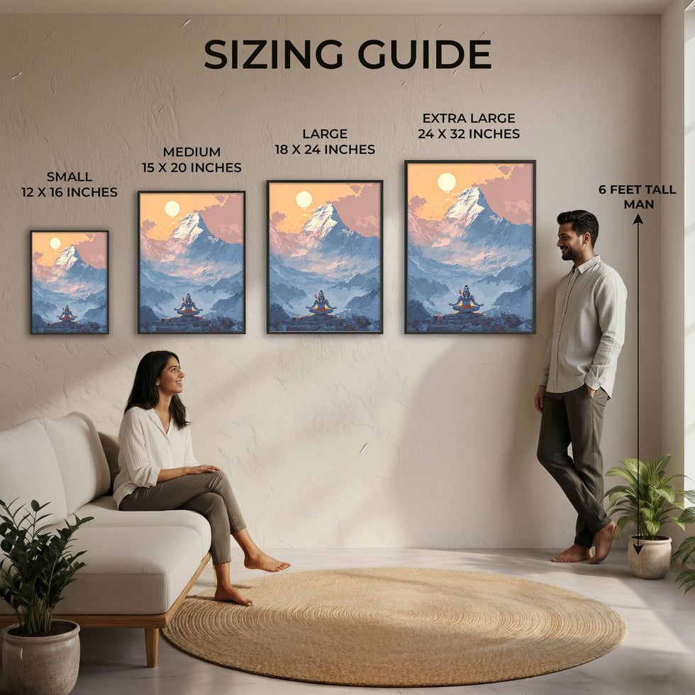 Meditating Lord Shiv in Himalayas - Vastu Painting