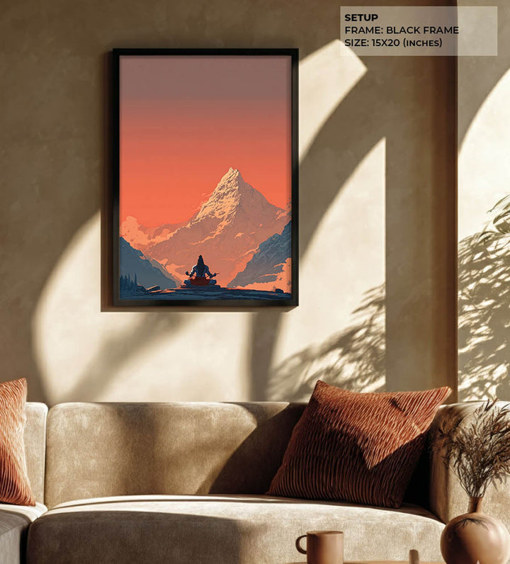 Meditating Lord Shiva in Himalaya - Vastu Painting