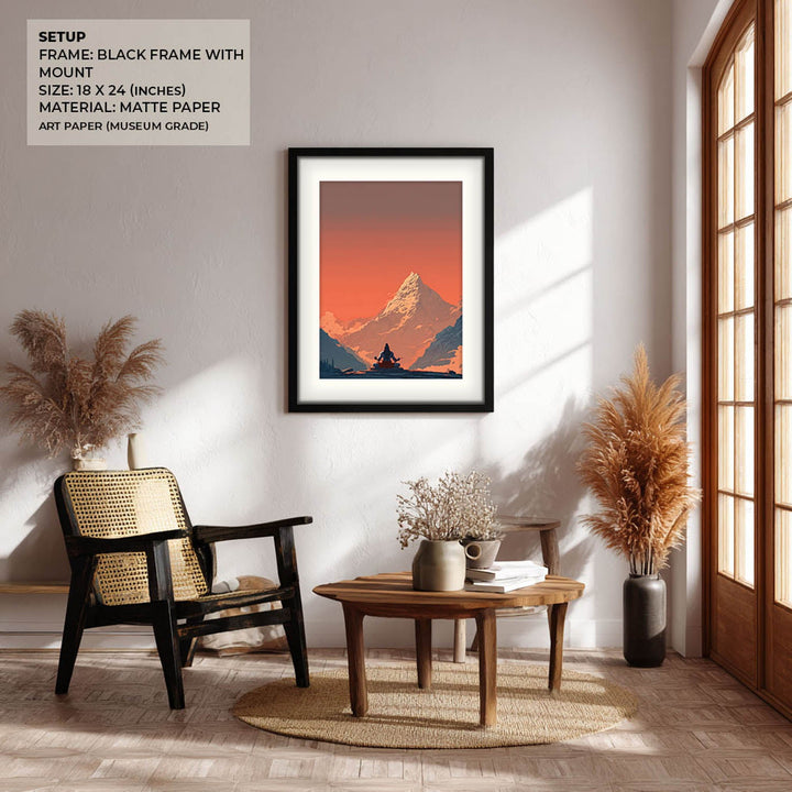 Meditating Lord Shiva in Himalaya - Vastu Painting