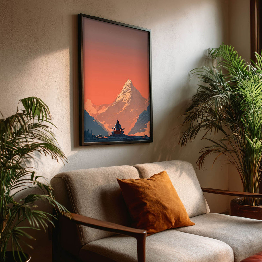Meditating Lord Shiva in Himalaya - Vastu Painting