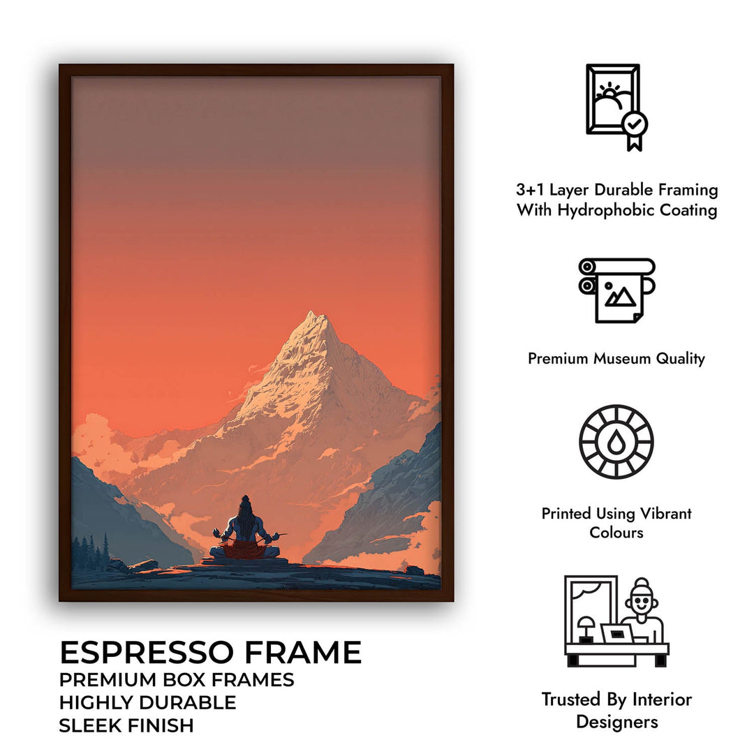 Meditating Lord Shiva in Himalaya - Vastu Painting