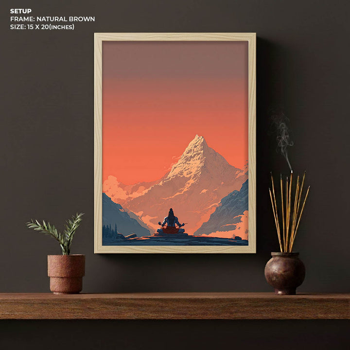 Meditating Lord Shiva in Himalaya - Vastu Painting
