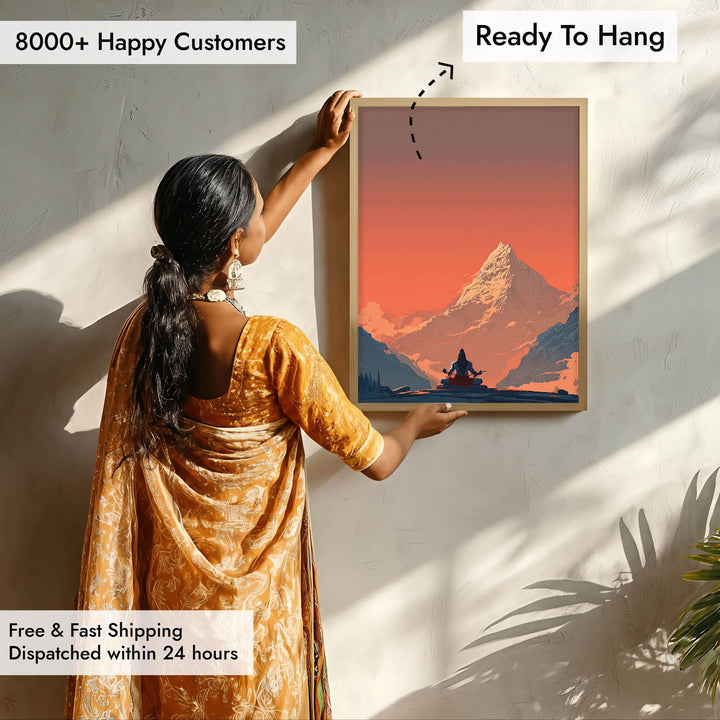Meditating Lord Shiva in Himalaya - Vastu Painting