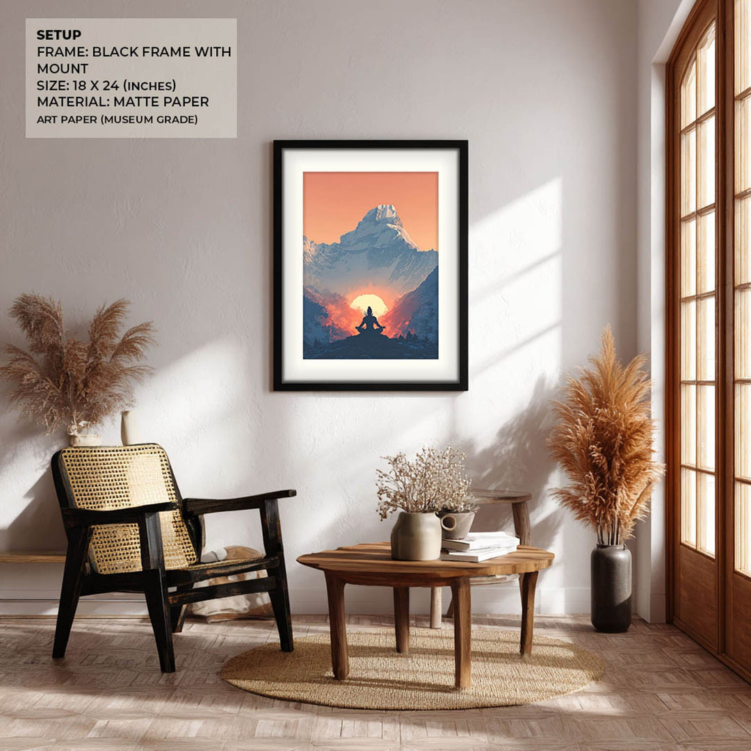 Meditating Lord Shiva in Himalayas - Vastu Painting