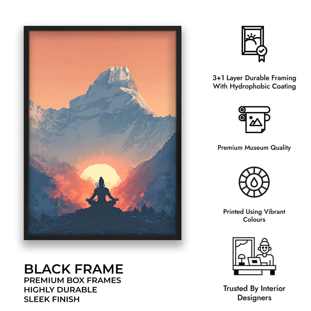 Meditating Lord Shiva in Himalayas - Vastu Painting