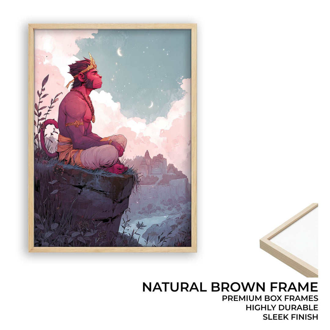 Meditative Hanuman Painting – Bajrangbali Wall Art