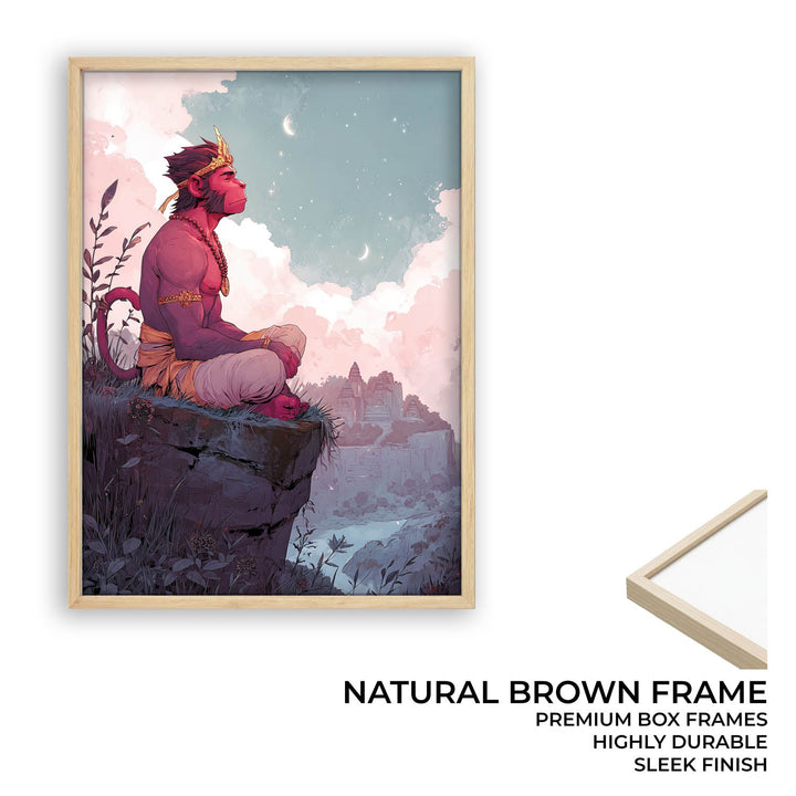 Meditative Hanuman Painting – Bajrangbali Wall Art