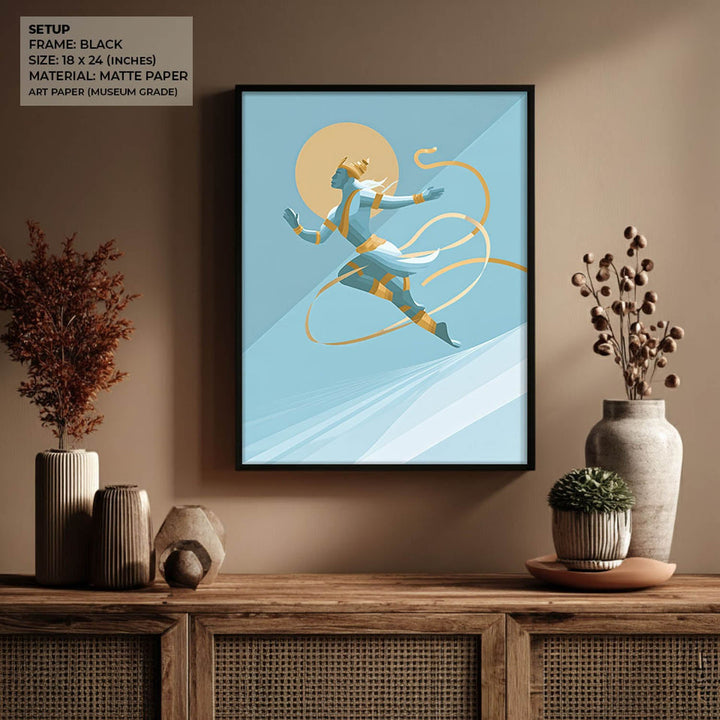 Mighty Hanuman Painting – Celestial Leap Wall Art
