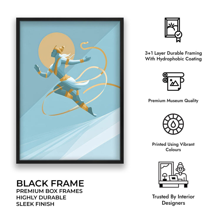 Mighty Hanuman Painting – Celestial Leap Wall Art