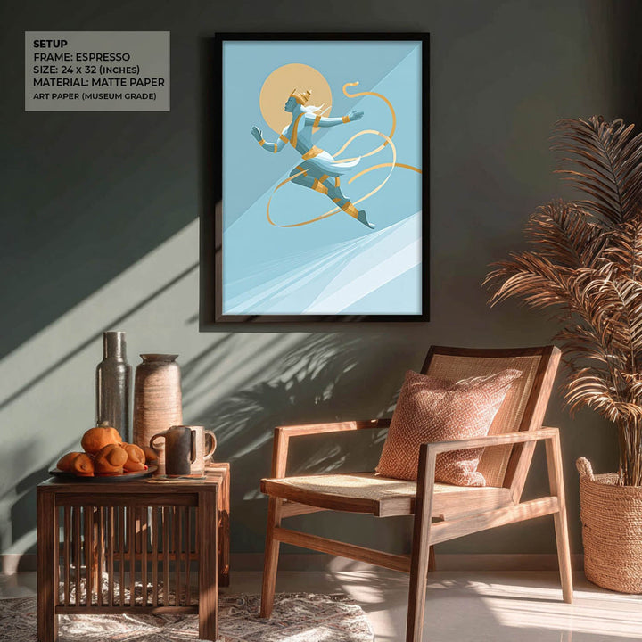 Mighty Hanuman Painting – Celestial Leap Wall Art