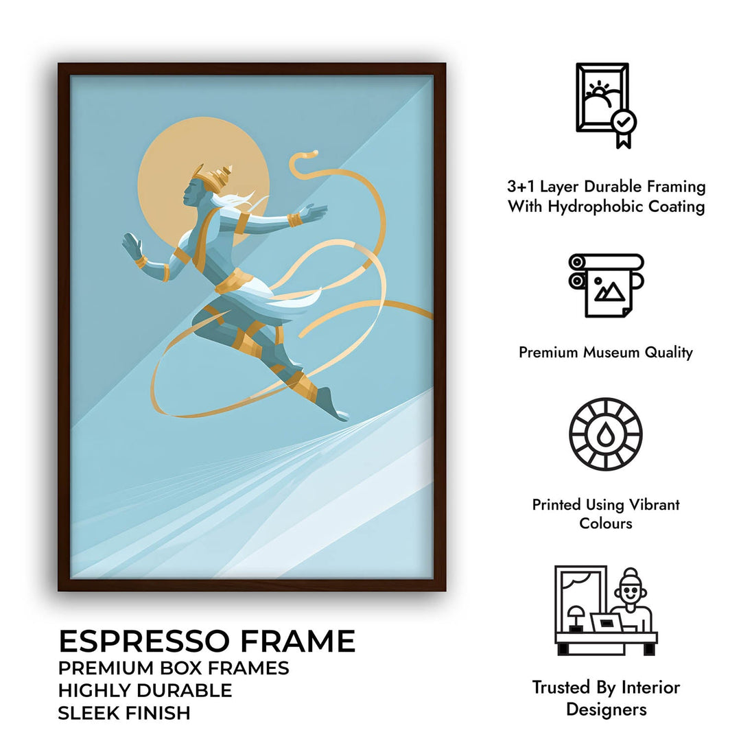 Mighty Hanuman Painting – Celestial Leap Wall Art