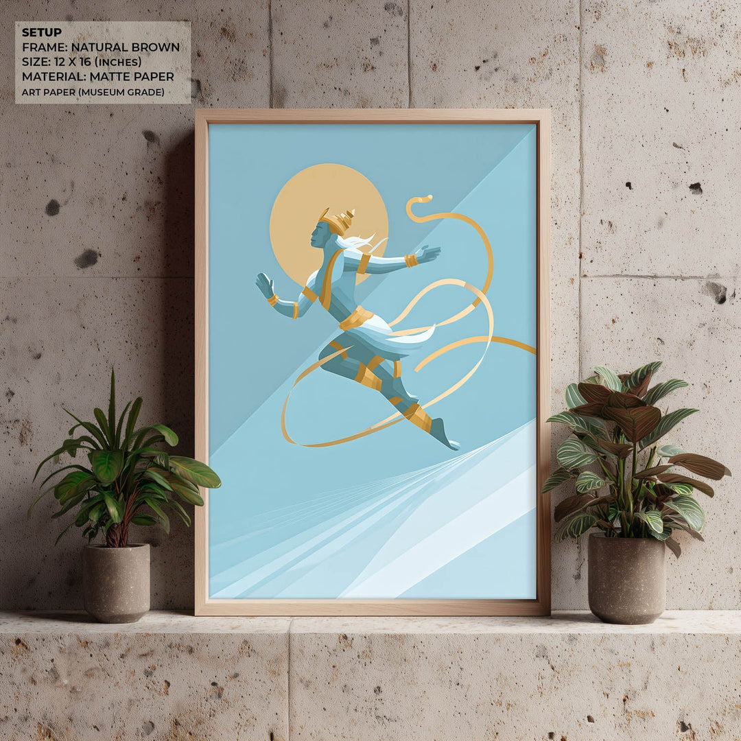 Mighty Hanuman Painting – Celestial Leap Wall Art