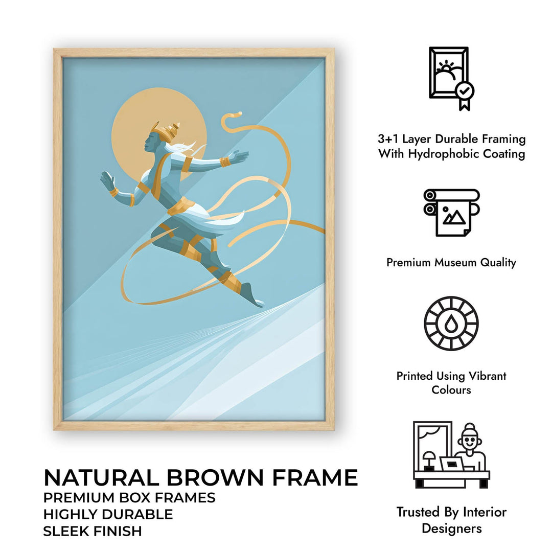 Mighty Hanuman Painting – Celestial Leap Wall Art