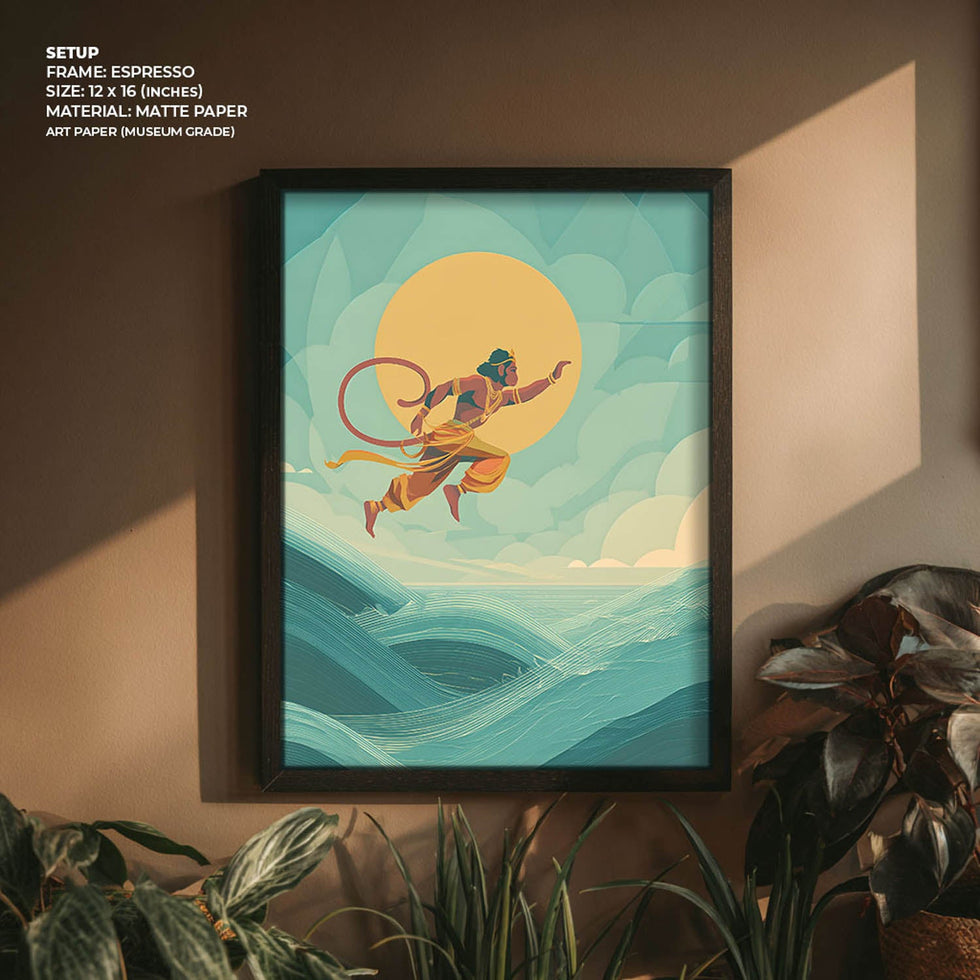 Mighty Hanuman Painting – Ocean Crossing Wall Art