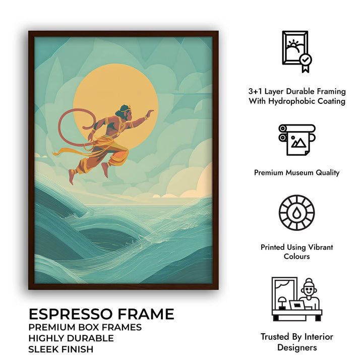 Mighty Hanuman Painting – Ocean Crossing Wall Art