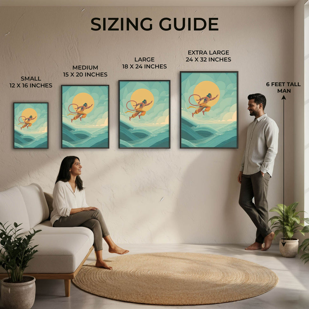 Mighty Hanuman Painting – Ocean Crossing Wall Art