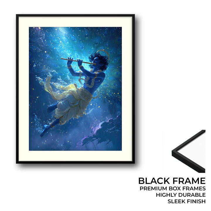 Mystic Krishna Painting – Flute Wall Art