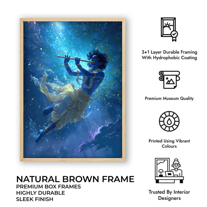 Mystic Krishna Painting – Flute Wall Art