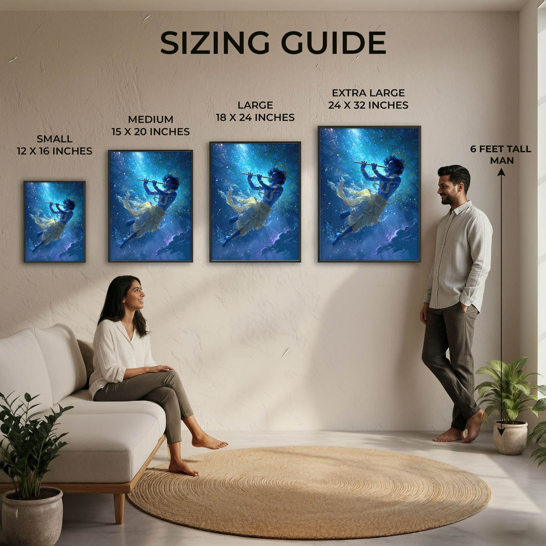 Mystic Krishna Painting – Flute Wall Art