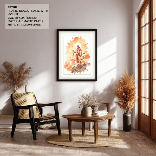 Radiant Hanuman Painting – Bajrangbali Wall Art