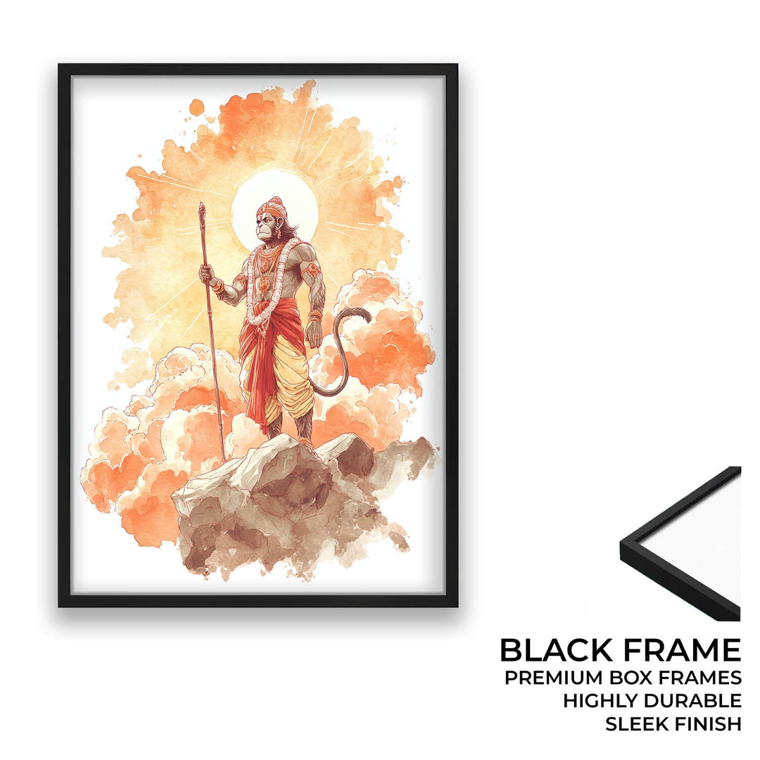 Radiant Hanuman Painting – Bajrangbali Wall Art