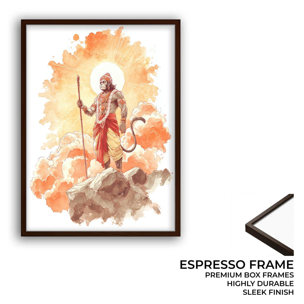 Radiant Hanuman Painting – Bajrangbali Wall Art