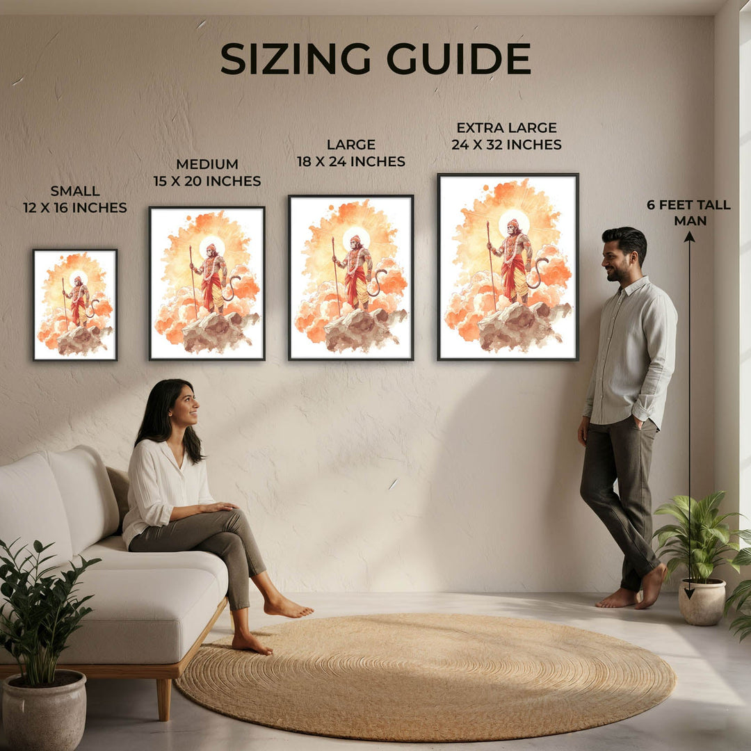 Radiant Hanuman Painting – Bajrangbali Wall Art