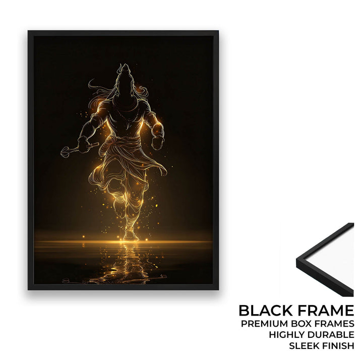 Radiant Mahadev – Golden Silhouette Shiva Wall Art