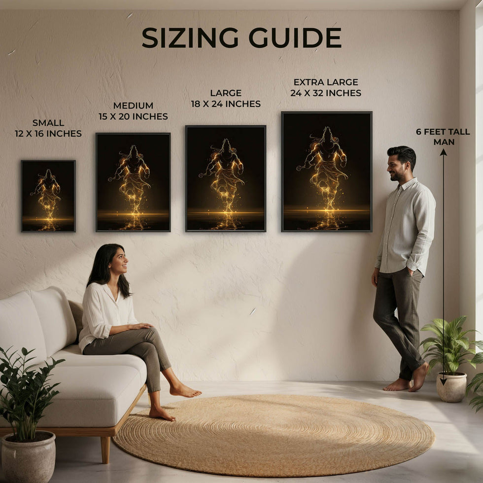 Radiant Mahadev – Golden Silhouette Shiva Wall Art