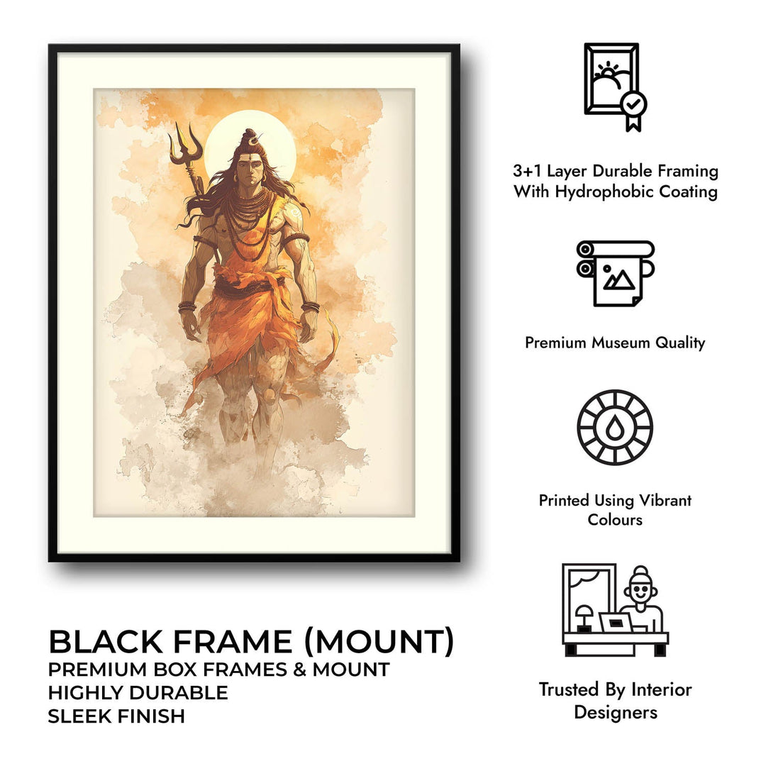 Radiant Shiv Painting – Mahadev Wall Art