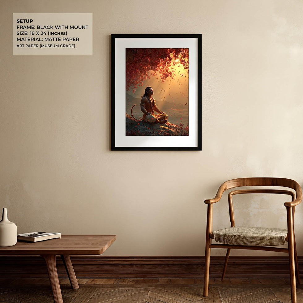 Sankat Mochan Hanuman Meditation Painting – Vastu Wall Art