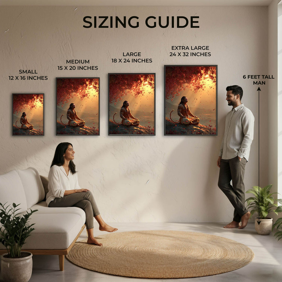 Sankat Mochan Hanuman Meditation Painting – Vastu Wall Art