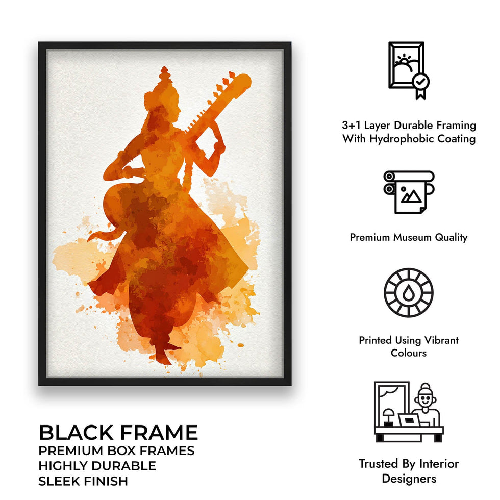 Saraswati Painting – Goddess of Knowledge Wall Art